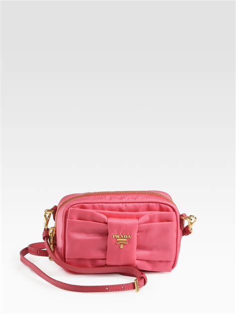 prada pink bow purse|Prada pink nylon bag.